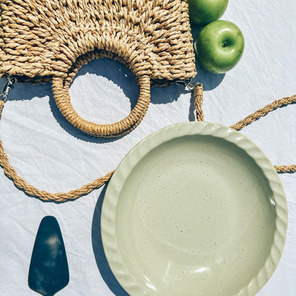 MORA CERAMICS Kitchen & Dining Shallow Pie Pan Set of 2 - 9in - Neutrals