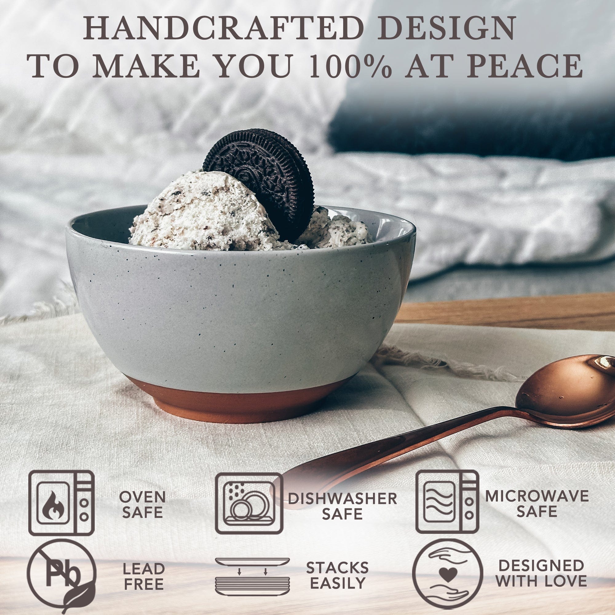 Small Dessert Bowls - 16oz - Earl Grey