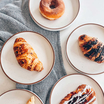 MORA CERAMICS Kitchen & Dining Salad Plates - 8 in - Vanilla White