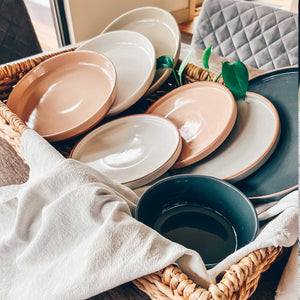 Cereal Bowls - 25oz - Vanilla White & Charcoal