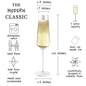 Champagne Glasses - Set of 4 - 8oz - Emmie