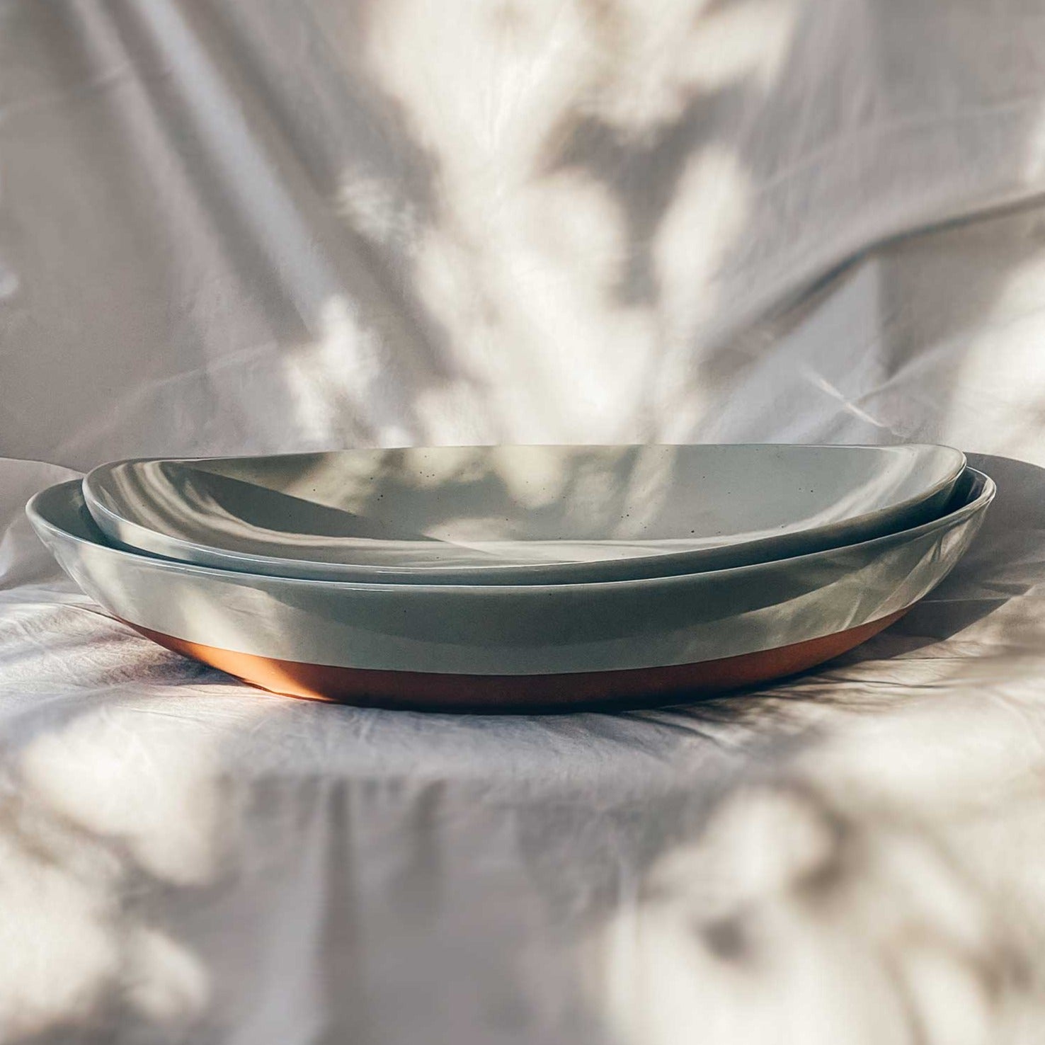 MORA CERAMICS Kitchen & Dining 2XL & 3XL Serving Dishes - 15.9 & 14.6in - Earl Grey