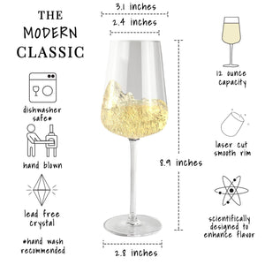 Wine Glasses - Set of 4 - 12oz - Shirley