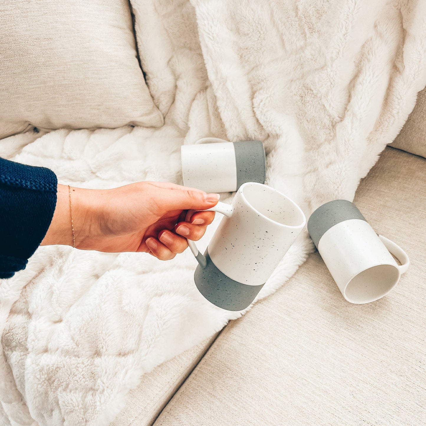 MORA CERAMICS Kitchen & Dining Coffee Mug Set of 4 - 12oz - Flint