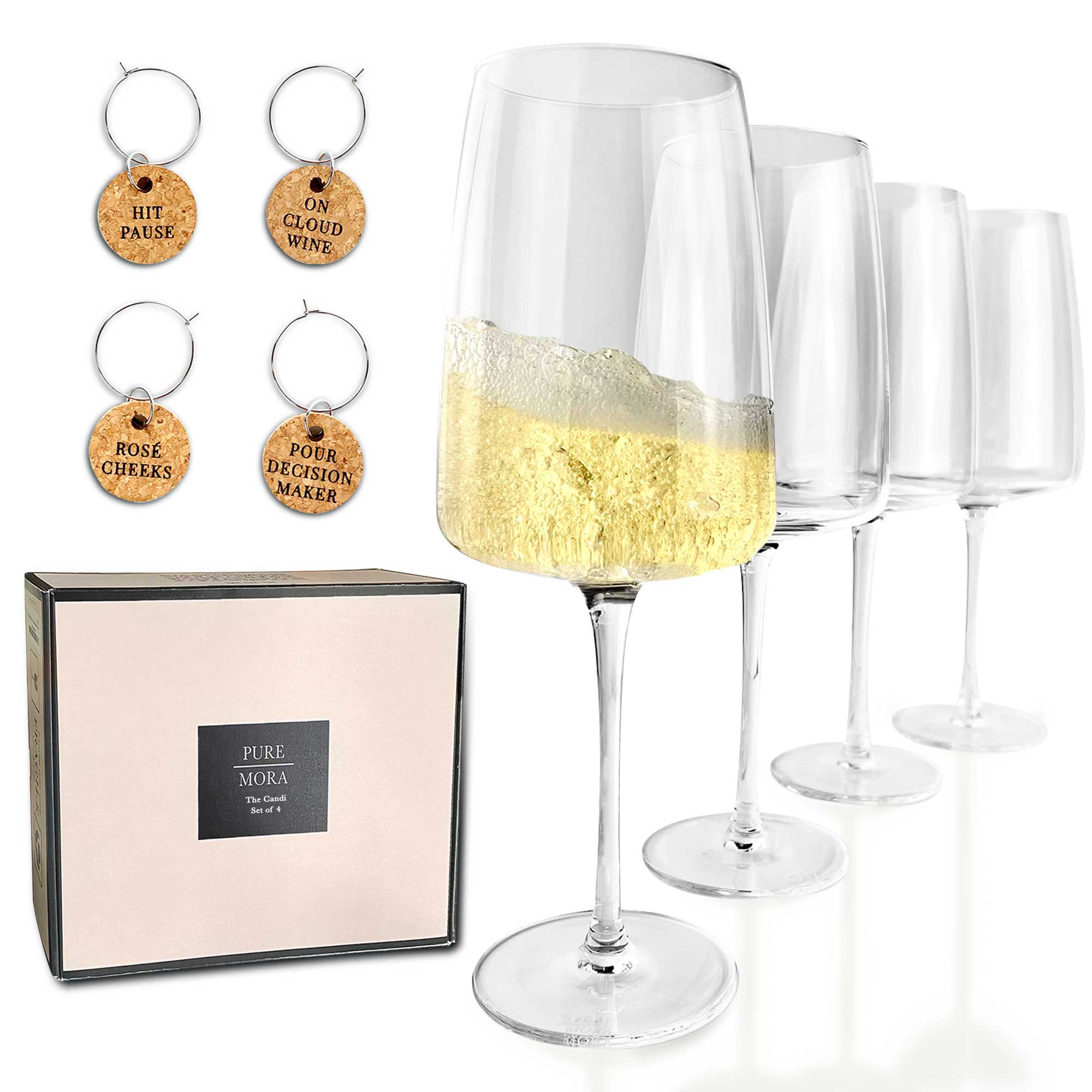 Wine Glasses - Set of 4 - 15oz - Candi