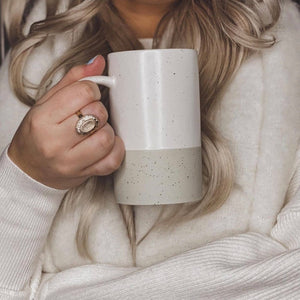 Tea Mug with Loose Leaf Infuser - 12 oz - Limestone
