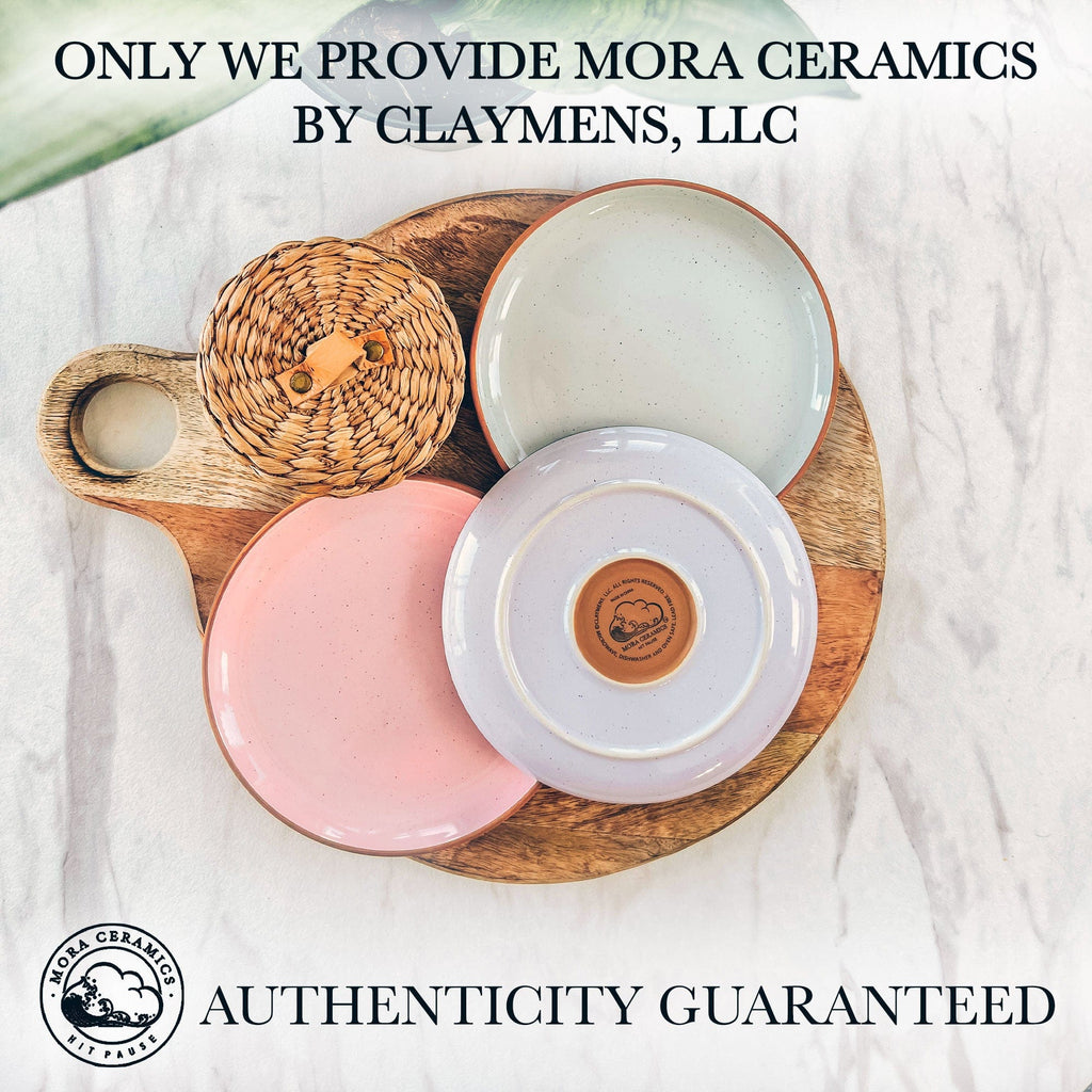 MORA CERAMICS HIT PAUSE mora ceramic flat plates set of 6-8 in - the  dessert, salad, appetizer, small lunch, etc plate. microwave, oven, and  dishwash