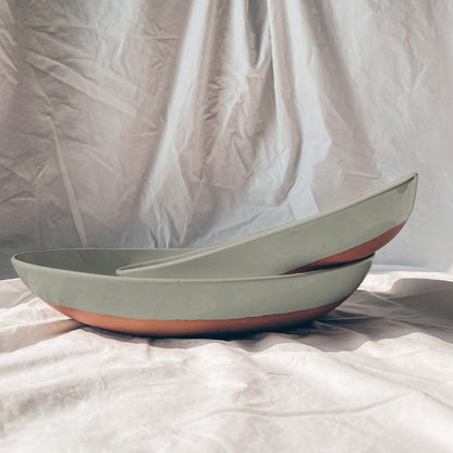 MORA CERAMICS Kitchen & Dining L & XL Serving Dishes - 13.5 & 11.8in - Earl Grey